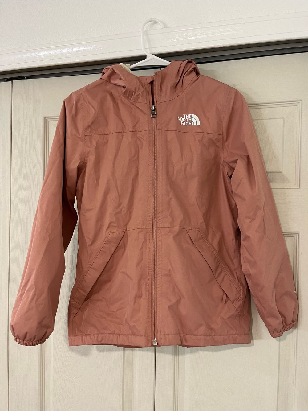The North Face DryVent Fleece-Lined Rain Jacket Girls Pink Hooded Jacket